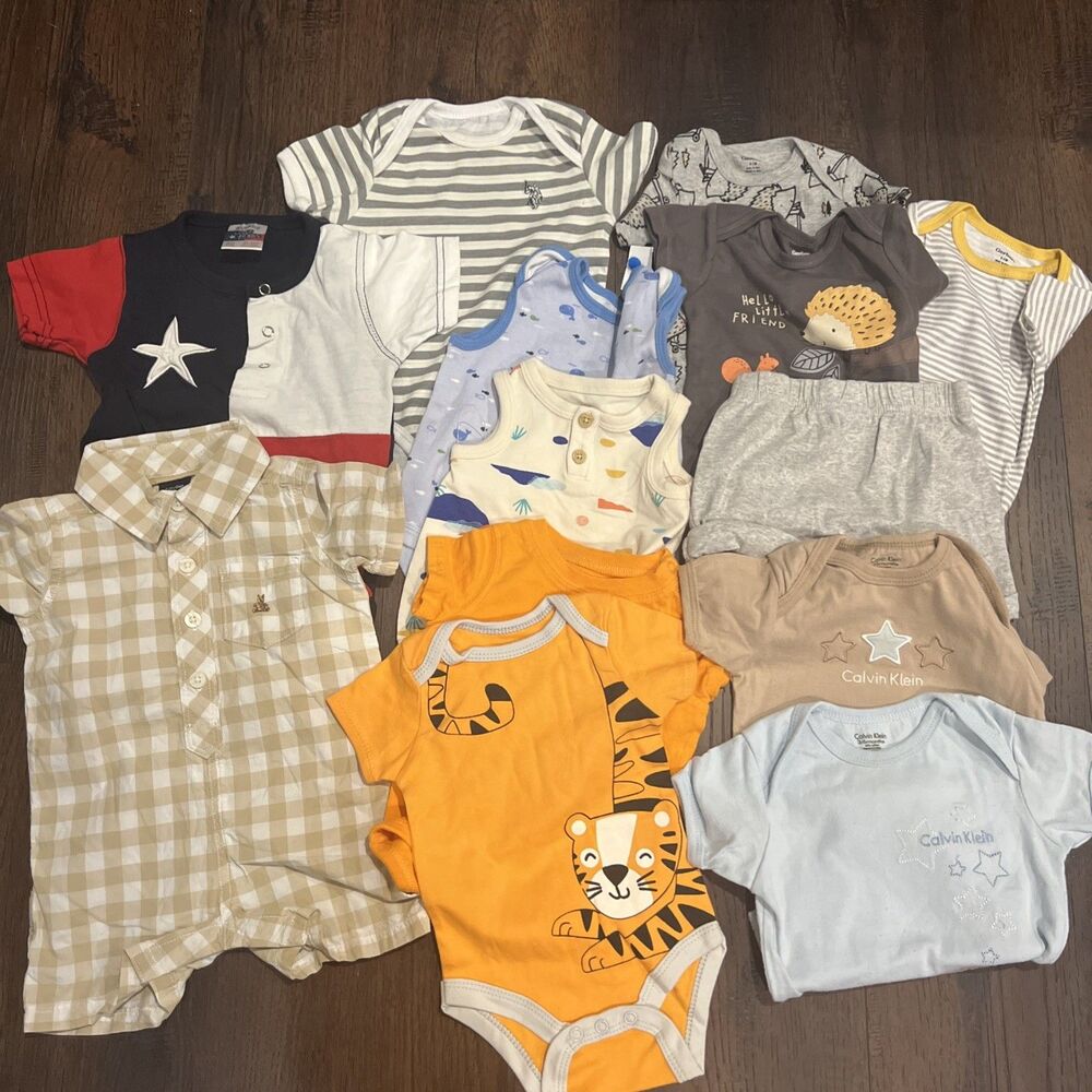 Baby Boy Clothing Lot 0-6 months Infant Polo Calvin Klein Gap Texas Brother New+